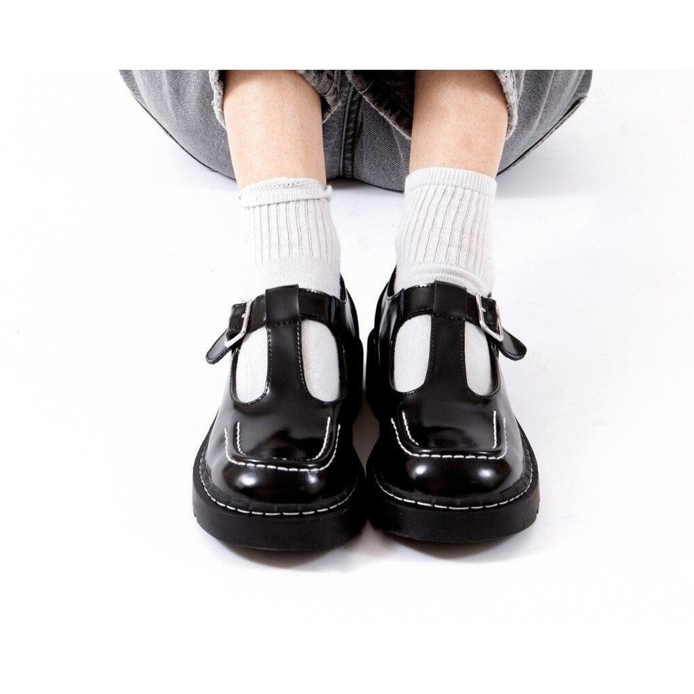 NEW TUK Brand Womens Size 6 EU 37 Black Patent Leather T-Bar Mary Janes Shoes